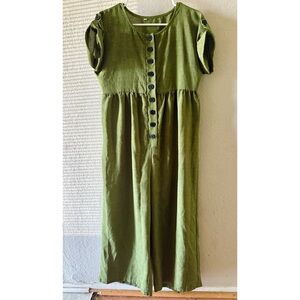 M Green Button-Down Jumpsuit